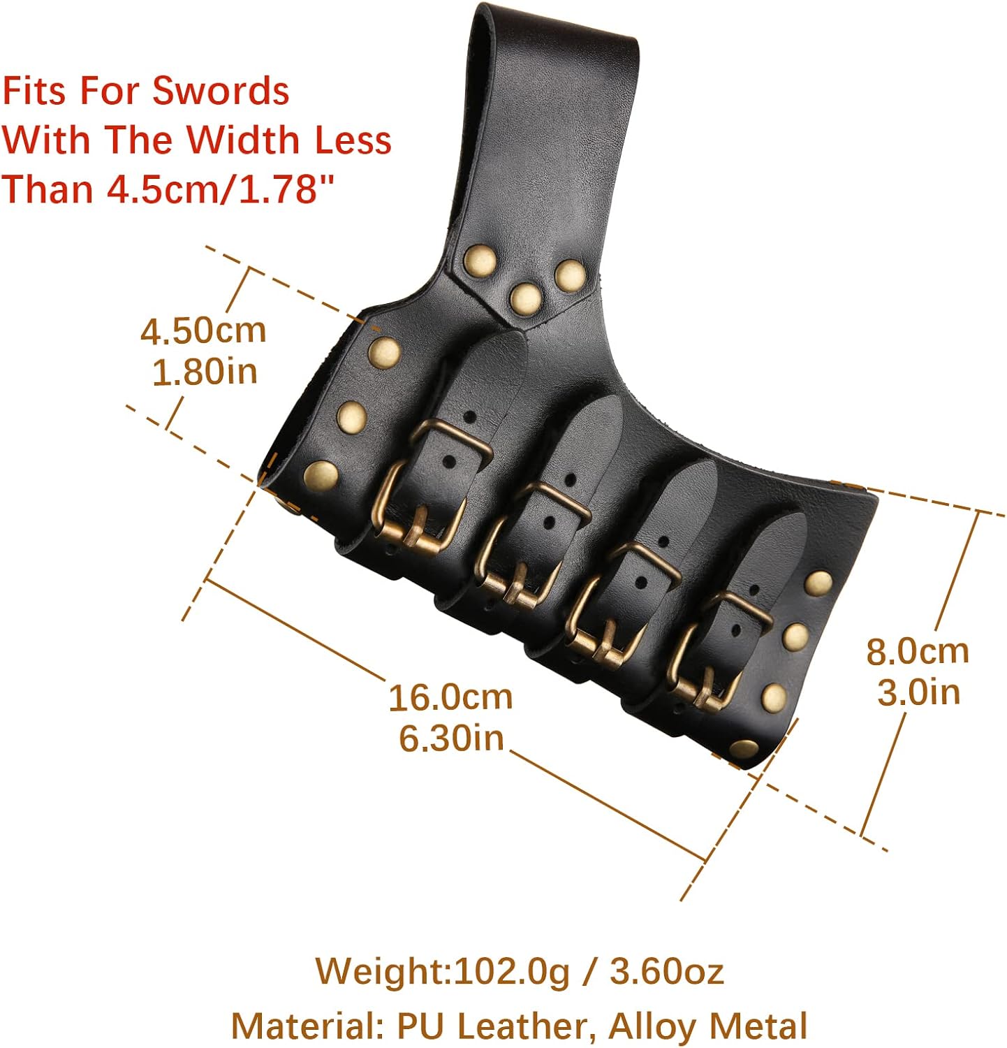 HZMAN Medieval Leather Sword Frog LARP Renaissance Costume Accessory Rapier Knight Sword Holster