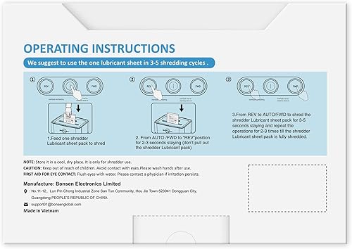 Miniatura 5 de BONSEN Hojas de afilado y lubricante para trituradoras de papel, paquete de 50