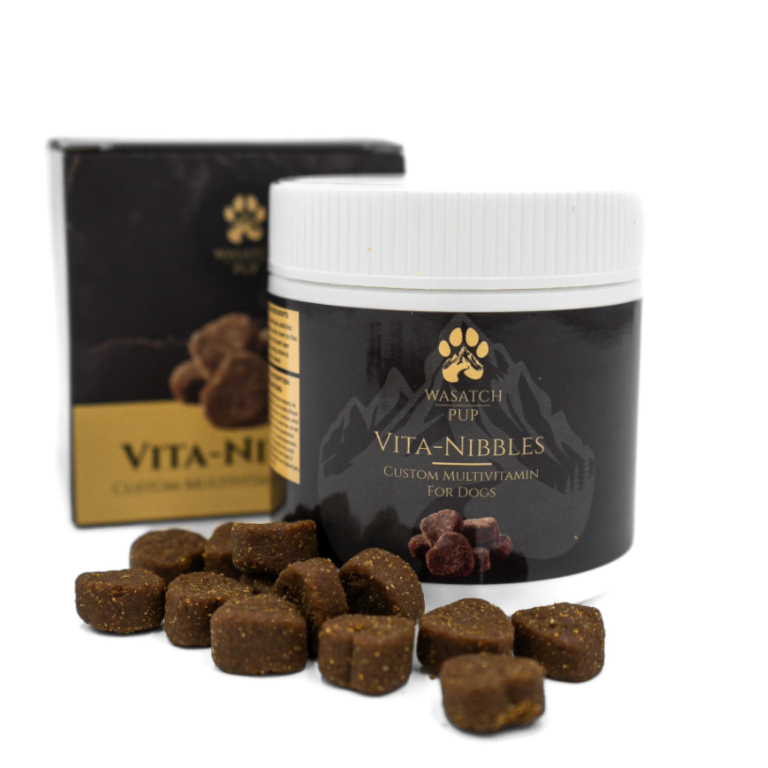 WASATCH PUP Vita Nibbles 8-in-1 Dog Multivitamin Chews | Chewable Dog Vitamins with Omega 3 Fish Oil for Strong Immune Health of Dogs | Promotes