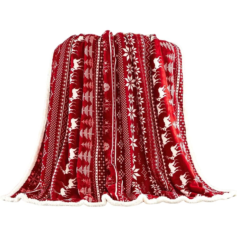 Couverture de Noël flanelle douce épaisse plaid canapé hiver