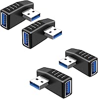 Vista 2 de EasyULT USB 3.0 Adapters[2-Pieces],90 Degree Right Angle Male to Female Adapter USB 3.0 (Including Left Angle and Right Angle Adapter)