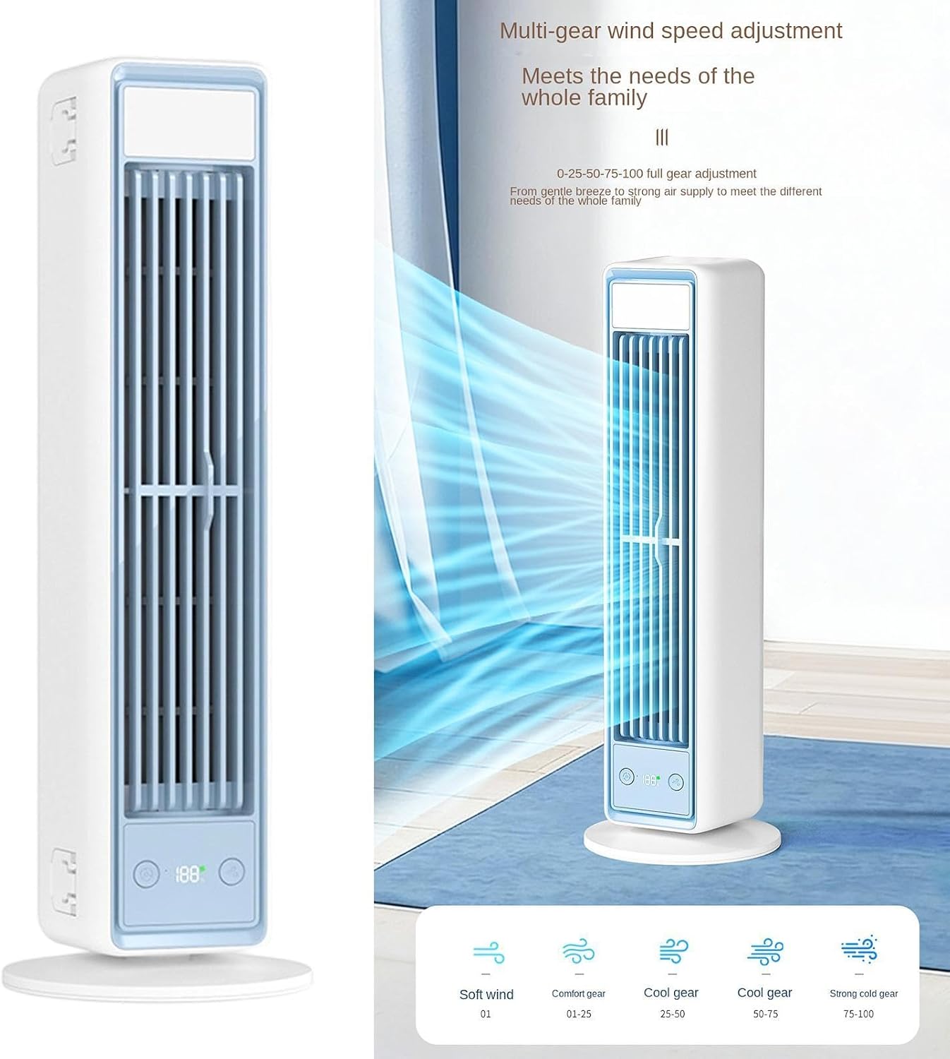 Floor Fan | with Remote | Bedroom Fan | for Living Room Office Dorm Home Rv House Indoor Outdoor Kitchen Garage