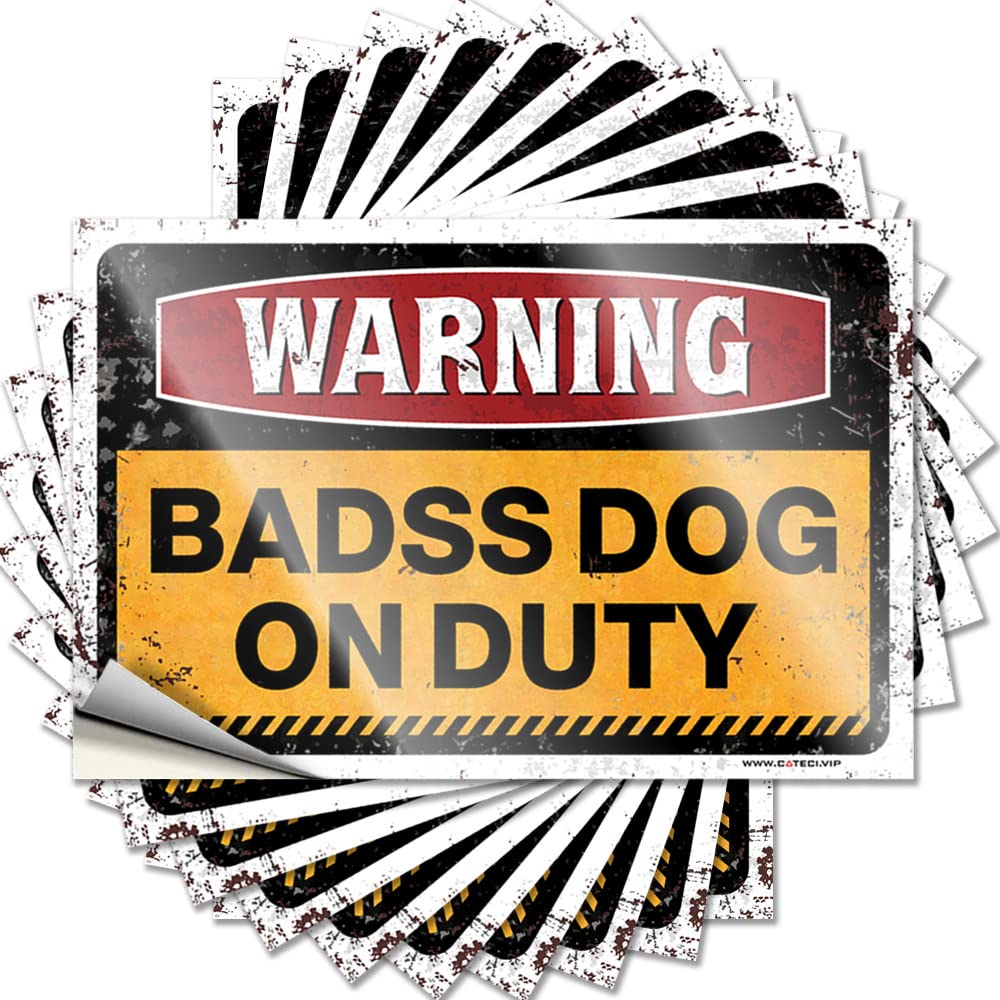 Stuff Window Saying | Warning Badass Dog On Duty Cozy Durable Vinyl Sticker Easy Apply for Humor(6X9CM)