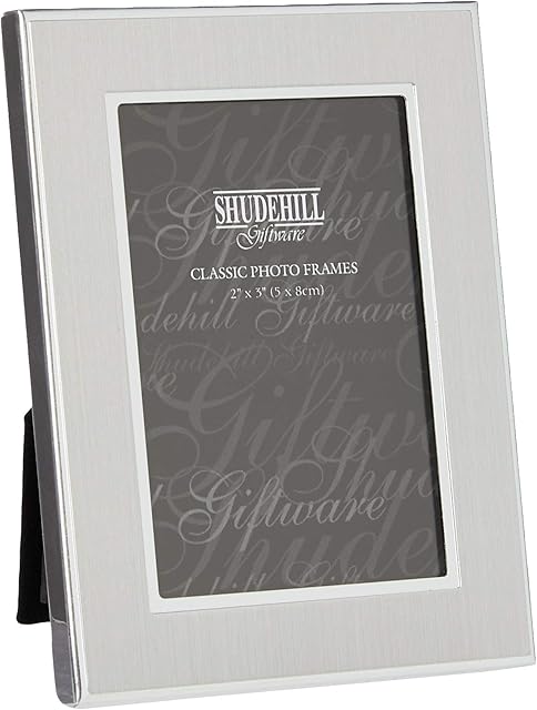 Shudehill 2" x 3" Plain Satin Silver Classic Photo Frame Gift Present 24123, Metal, Size