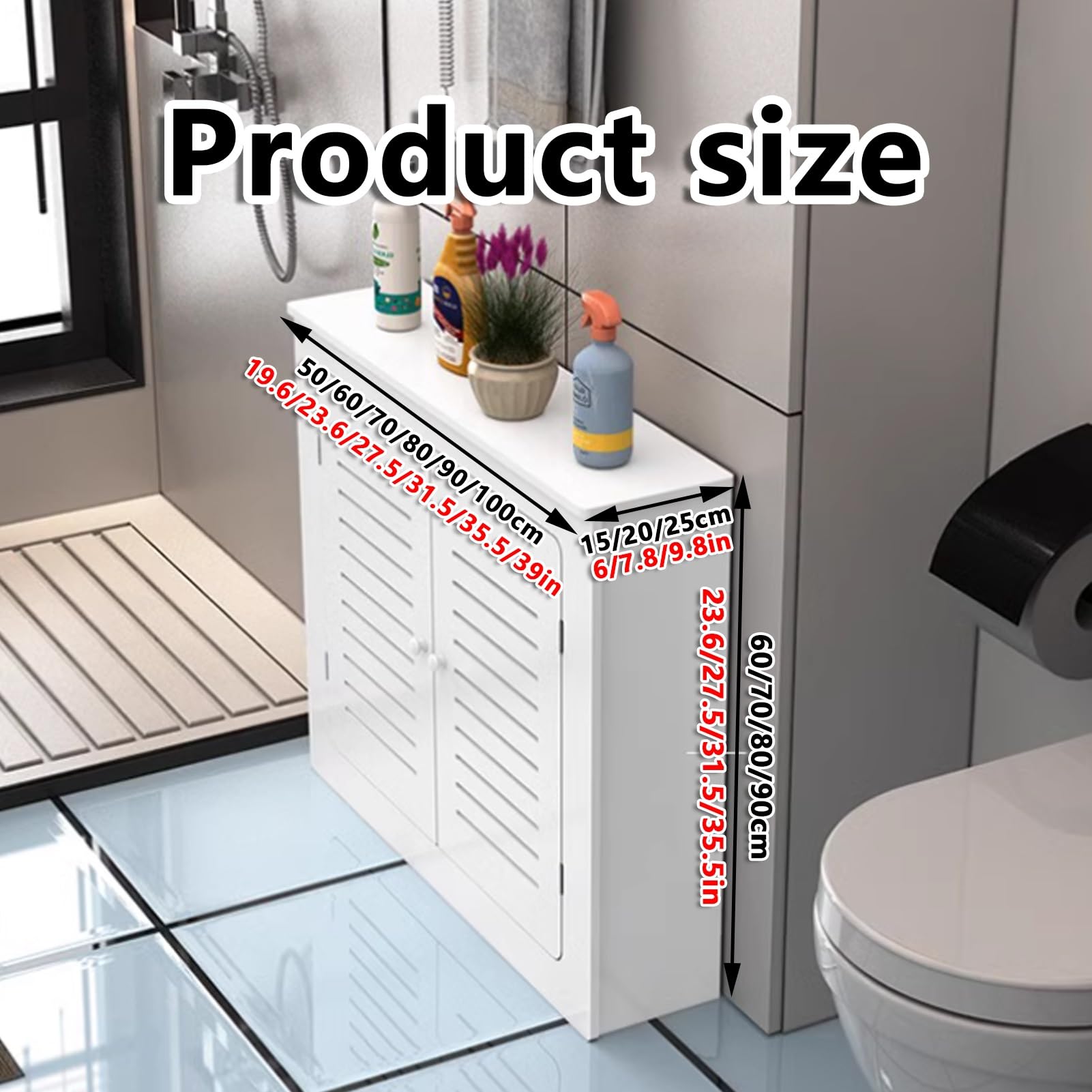 Armario con cubierta de radiador con estante, armario de calefacción decorativo para baño y suelo, estilo moderno, fácil de montar