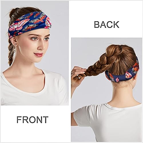 Miniatura 4 de SAWINDA Diademas anchas para mujer, coloridas mariposas, elegantes, bohemias, gruesas, para deportes, yoga, turbante, bufanda, accesorios para