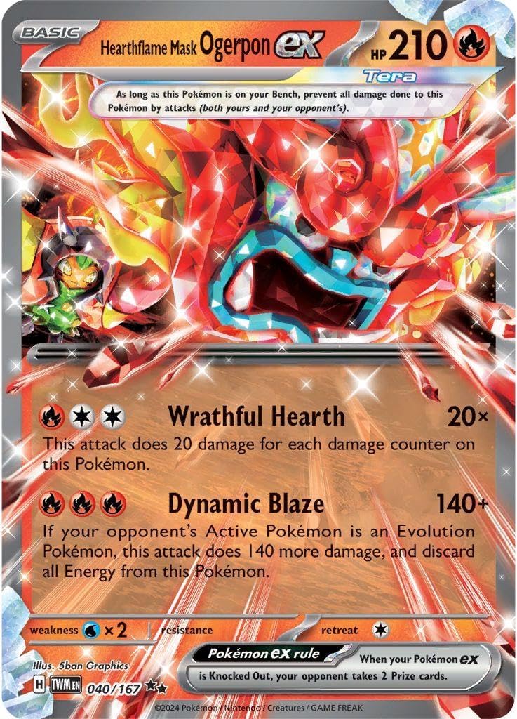 Pokemon - Hearthflame Mask Ogerpon ex 040/167 – Twilight Masquerade – Double Rare Card