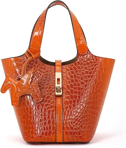 Miniatura 35 de Bolso de mano para mujer, de piel vegana, bolso de mano con asa superior, bolso de hombro con bolso pequeño desmontable