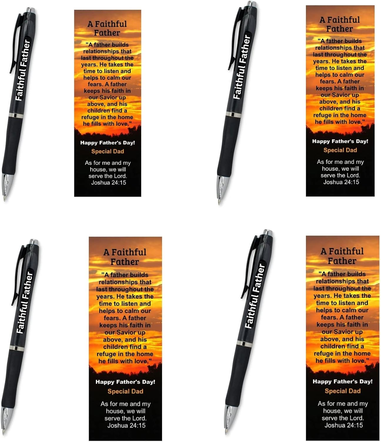 Father’s Day Faithful Father Pens & Bookmarks 10 Pack | Joshua 24:15 Christian Gifts