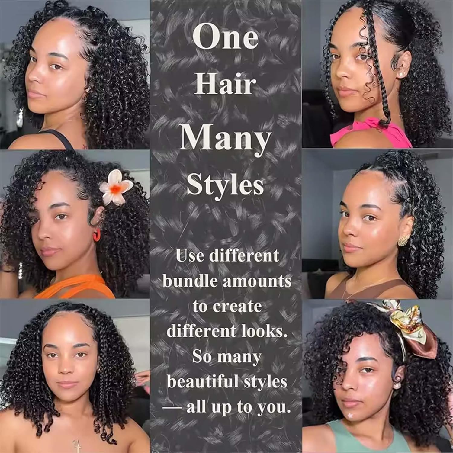 Feather Crochet Human Hair Burmese Curly 18 Inch 100g Knotless Pre‑Separated Invisible Miracle Knots Hair Lightweight Reusable Crochet Hair Extensions Natural Black