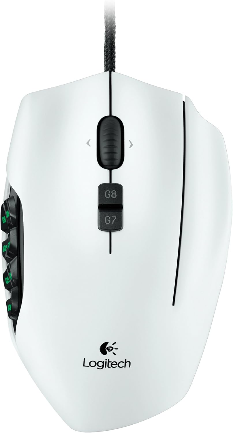 Logitech G600 MMO Gaming Mouse, White (Renewed)