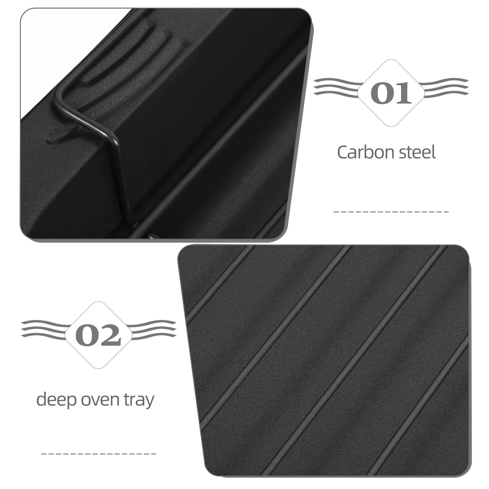 Luxshiny Molde y Uso Profesional Antiadherente de Acero al Carbono Rectangular Diseño Profundo para Hornear Pasteles y Galletas en Cocina