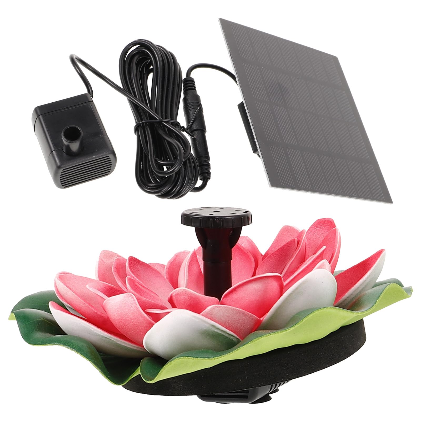Solarbrunnen 1 Satz Lotusform Monokristallin Rot für Garten