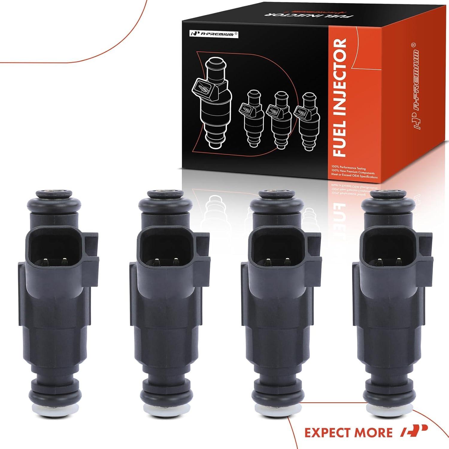 A-Premium Fuel Injectors Compatible with Mini Cooper 2002-2006 2008 L4 1.6L, Naturally Aspirated, Replace# 13531487607 4-PC Set
