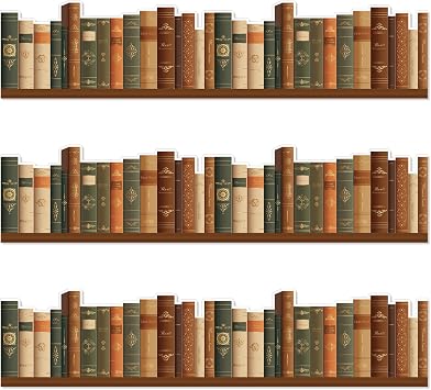 Starboling 50 Feet Bulletin Board Border,Brown Bookshelf Border Trim Classroom Borders for Back to School,Classroom & Offices