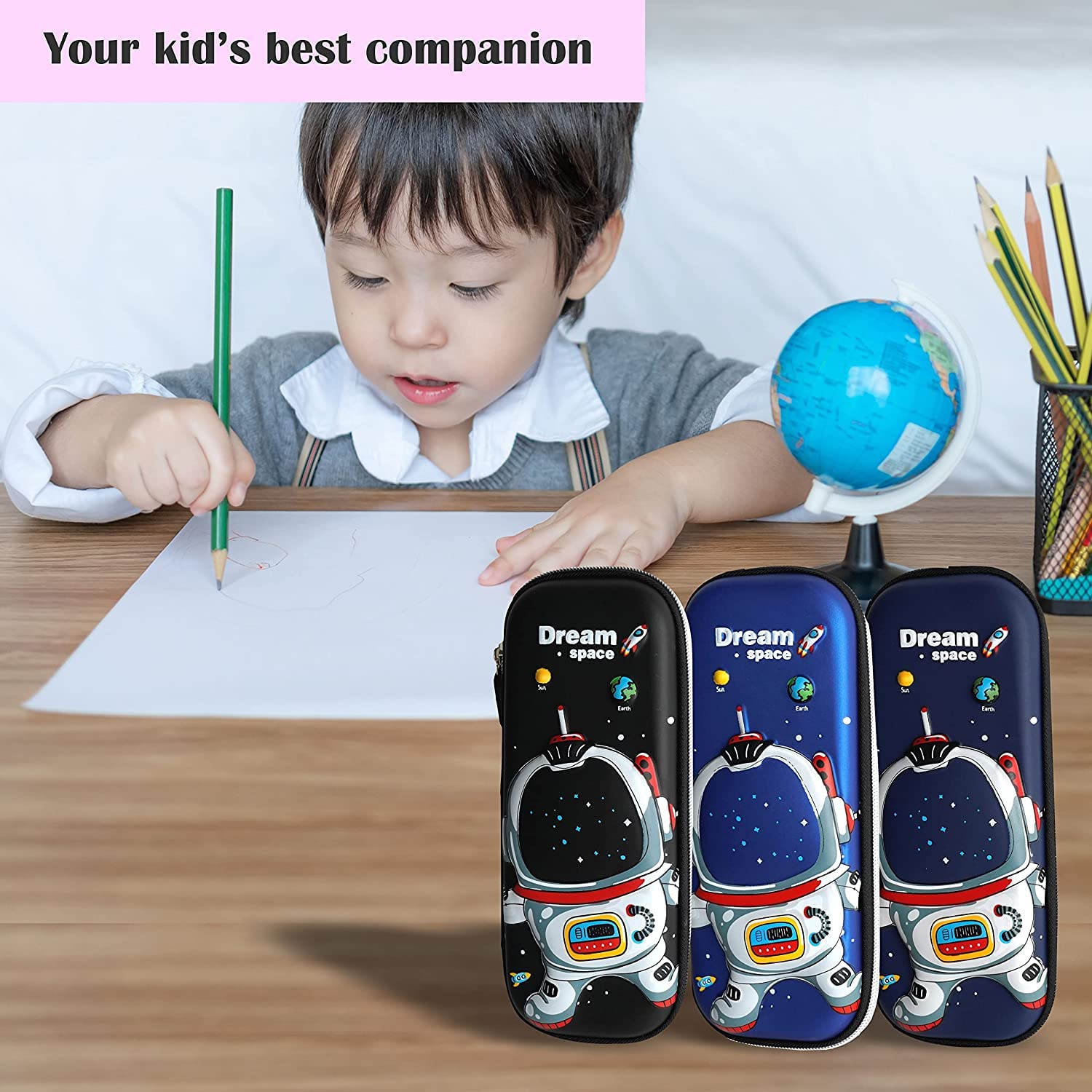 Krupasadhya 3D EVA Space Pencil Case for Kids - Pencil Pouch, New Kids Designer Pencil Pouch for Kids - Pencil Pouch for Kids (Space Multi Design) (Pack of 1) 4