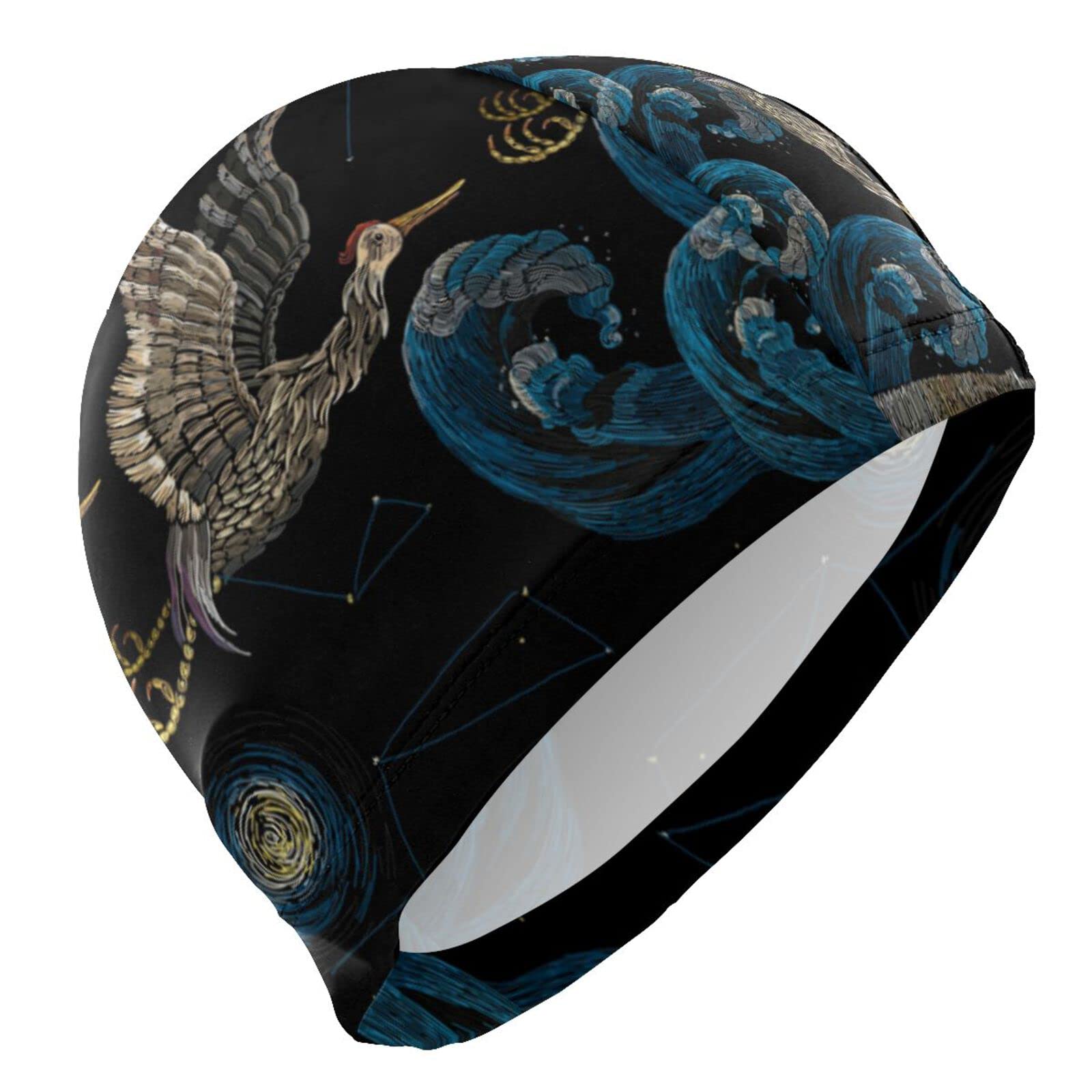 Hupery Lighthouse Swim Cap Easy Put On/Off Swimming Caps Long Hair Short Hair Swim Caps for Adult Youth Women Men