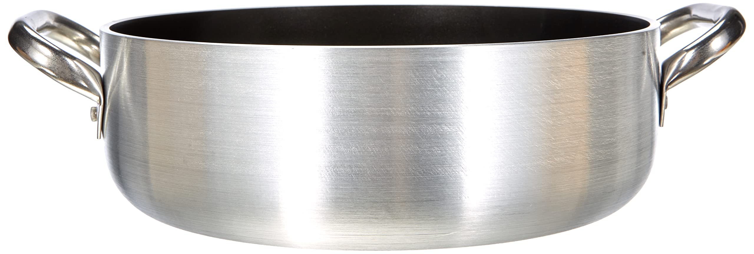 Pentole Agnelli ALSA2106S28 Casseruola Bassa con Maniglie, Alluminio, Argento, 28 cm