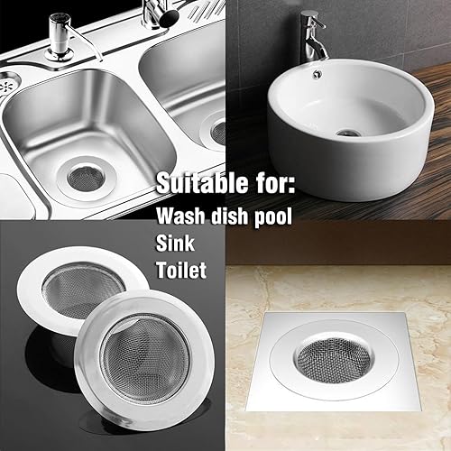 Miniatura 5 de Colador de malla para fregadero de cocina de 4.5 pulgadas, pantalla de drenaje para fregadero de cocina, colador de drenaje de fregadero de 2 piezas