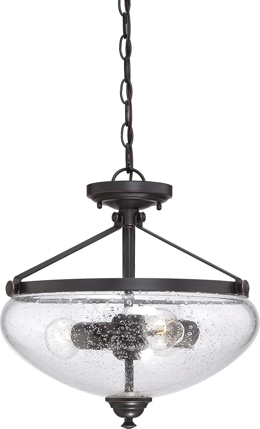 Nuvo Lighting 60/5544 Three Light Semi Flush Mount, Bronze/Dark