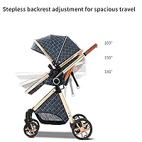 Vista 5 de 2 in 1 Baby Stroller, Convertible Pram, Reversible Standard Stroller, Portable Baby Buggy, Infant Carriage, Foldable High Landscape Pushchair for