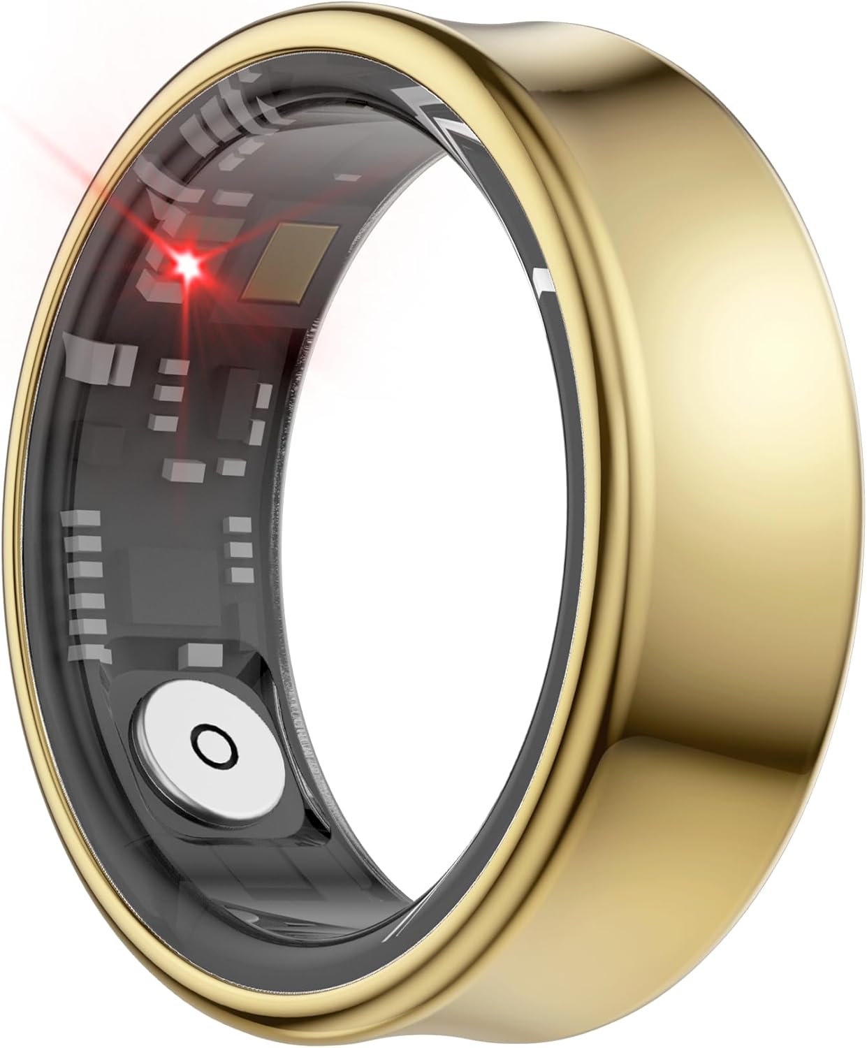 Ring D2 Smart Ring, Fitness/Sleep Tracker, Step Counting, Titanium IP68 Waterproof (Gold, 8#)