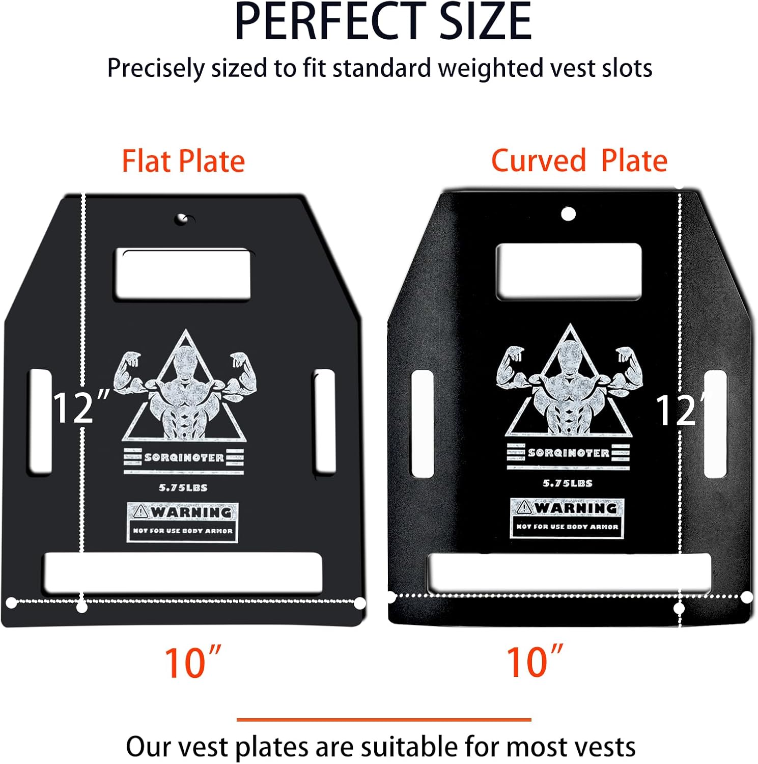 Weight Vest Plates - 8.75lb/5.75lb/19.5 Pairs-Curved and Flat Weighted Vest Plates-for Strength Training, Heavy Workout, Fitness