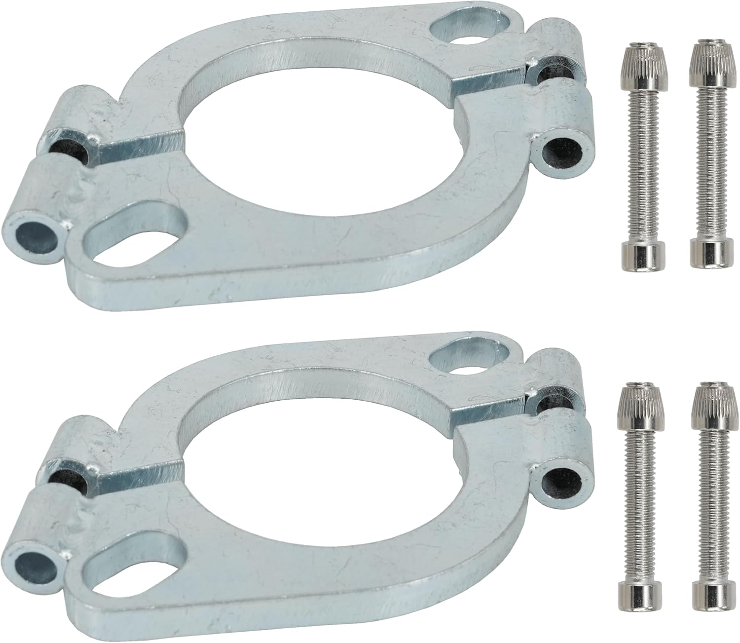 2PCS Universal Flat Oval Split Flange Connection Repair Kit - 2.25 inch Low Carbon Steel Downpipe Flange Replacement Accessory