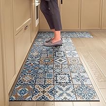 Yagzon Kitchen Rug Sets of 2 Piece Non Slip Kitchen Rugs and Mats Washable Kitchen Mats for Kitchen Floor Mat Carpet Runner Rugs for Hallway Laundry Decor (Color 4)