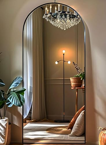 Vista 48 de Espejo de pie arqueado de 71 x 28 pulgadas, espejo de pie dorado de longitud completa para dormitorio, sala de estar, vestidor, espejo alto más