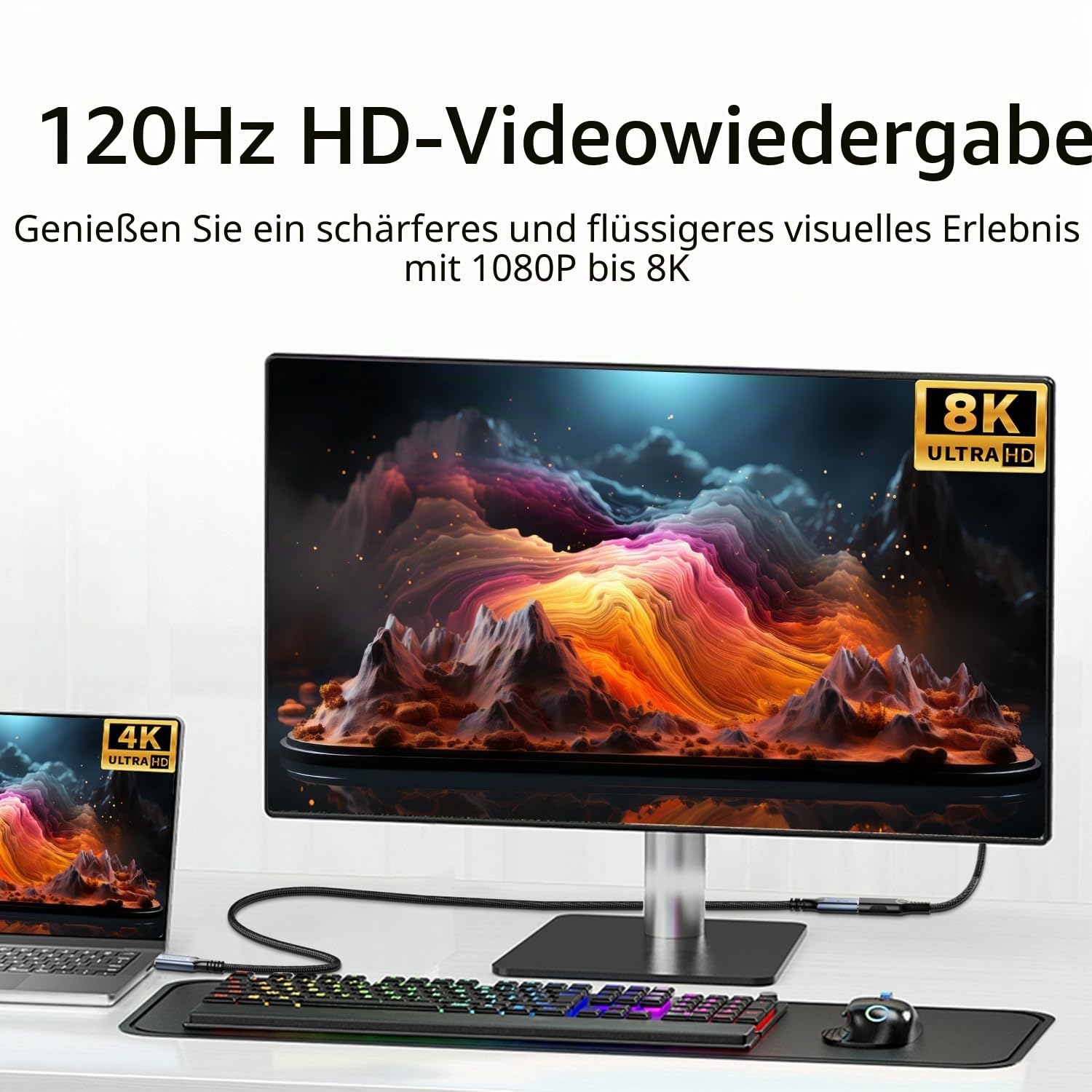 usb verlängerung Langes 3 M Kompatibel für thunderbolt 4 verlängerung,USB C anf USB C Lade Kabel 40Gbps,USB4 Verlängerung8k/4k@60hz video, usb c verlängerungskabel 240w