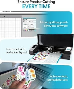 Silhouette CAMEO Light Hold Cutting Mat for Scrapbooking, Black | Light-Tack Adhesive for Delicate Materials - Compatible with Cameo 1-4 - Ideal for Copy Paper, Vellum, and Patterned Paper