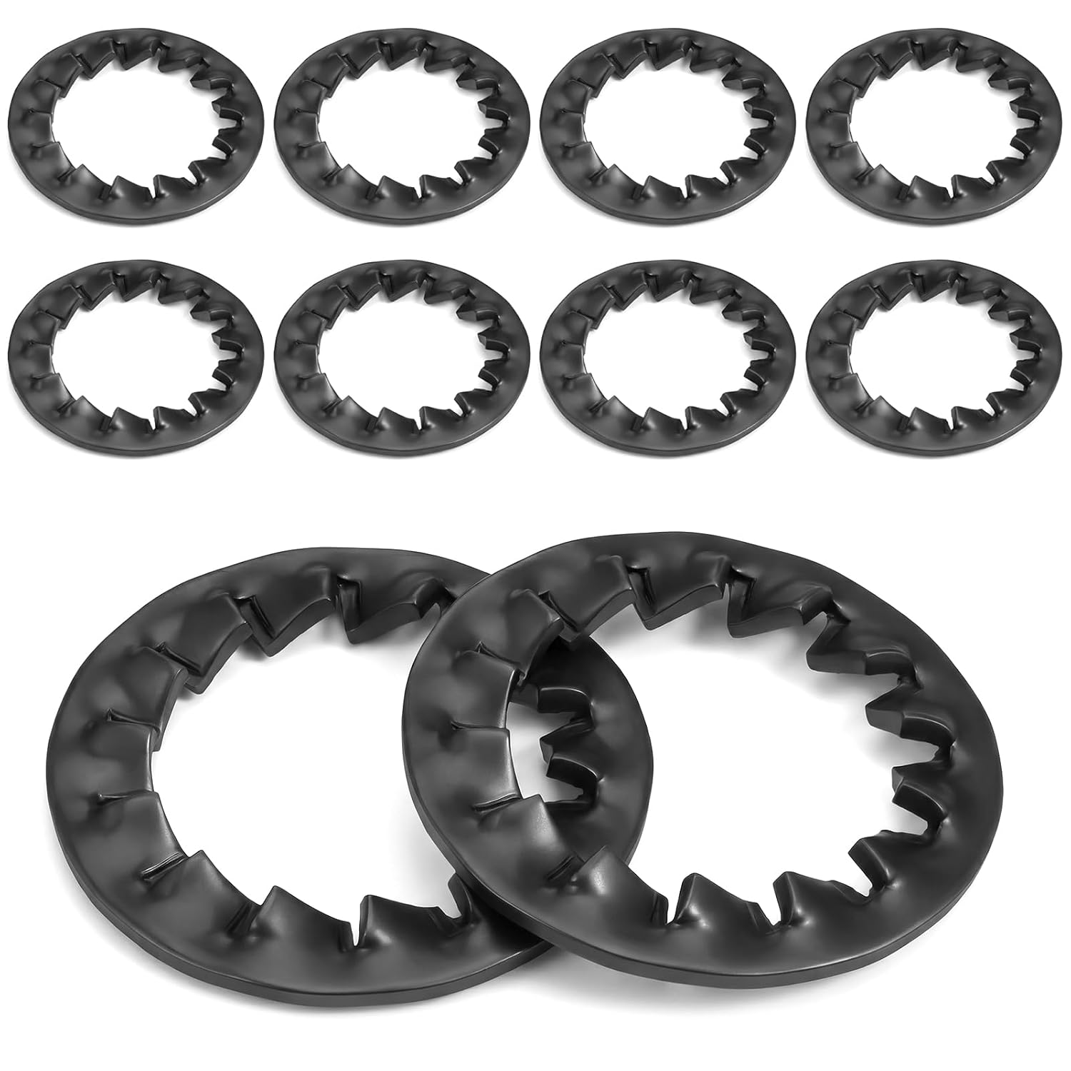 10 Pcs Push On Dolly Wheel Lock Washers Fits 5/8" Dolly Axle Rods Push Nuts for Dollys Wheels Lock Washer Spring Steel Push-On Washers Wheel Replacements Parts with Oiled Phosphate Finish