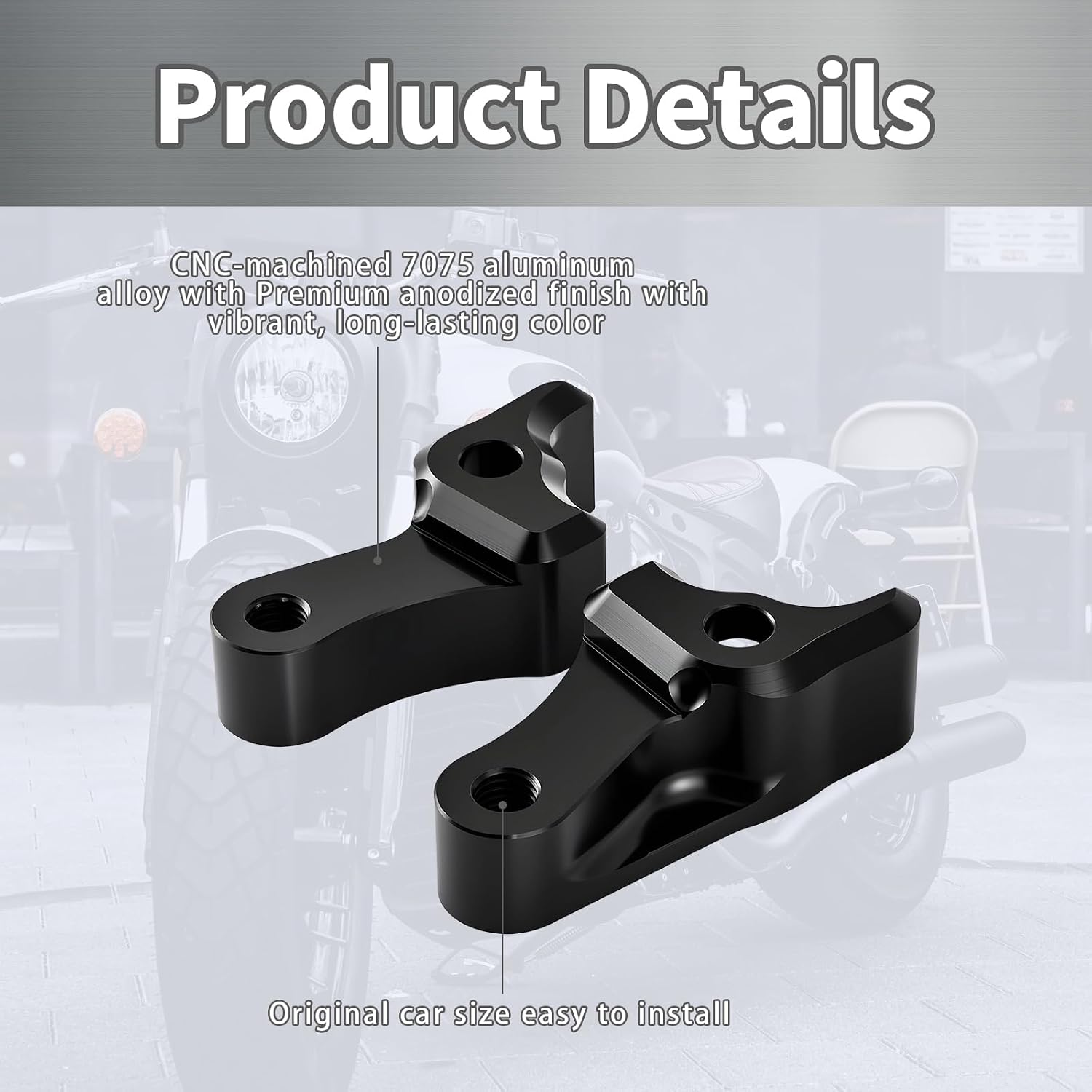 2009-2025 Black 2'' Inch Lowering Link Blocks Kit for Harley Touring Street Glide/Road King/Electra Glide/Road Glide/Ultra Limited/Special/CVO