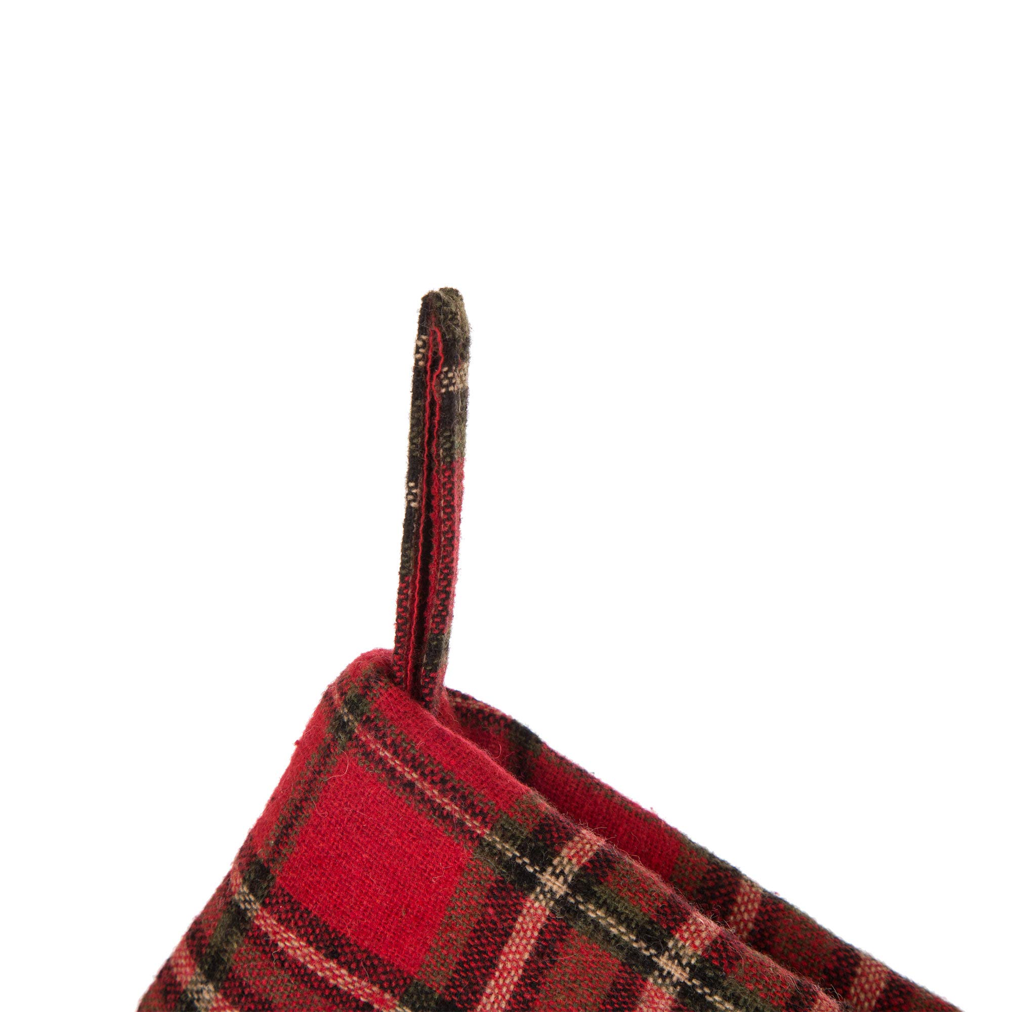 Glithome Chaussette de Noël en lin brodé avec crochet Motif camion Rouge 53,3 cm