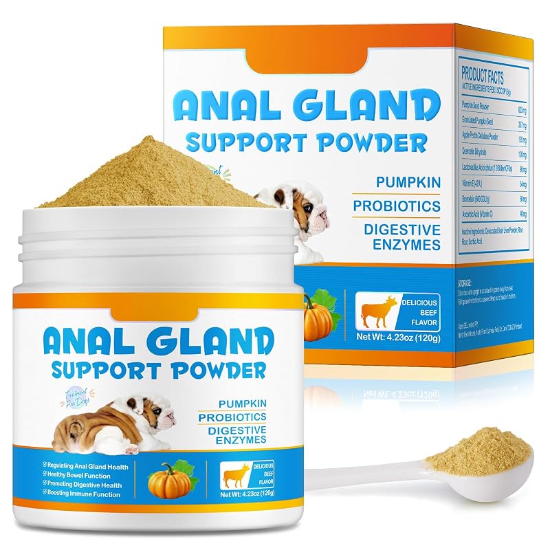 Suplemento de Fibra para Cães com Abóbora, Probióticos e Enzimas Digestivas ZBQIEX, Sabor Carne, 120 g