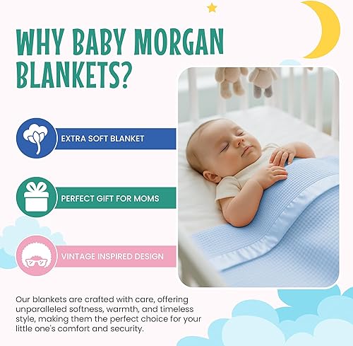 Miniatura 3 de Mantas Térmicas Waffle para Bebé, Ropa de Cama para Cuna - Cubierta Térmica Suave, Acogedora y Cálida para Bebés para Guardería, Cochecito o Moisés,