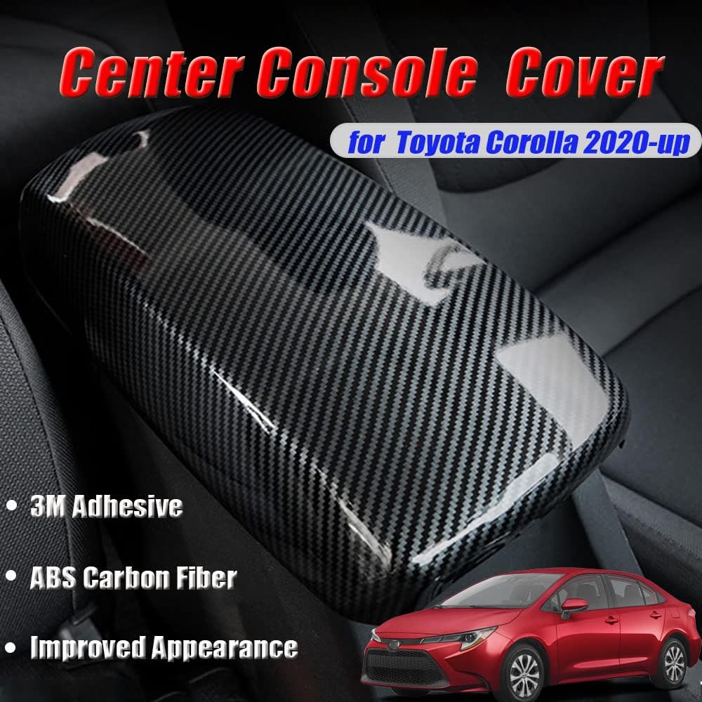 BOYUER for Toyota Corolla 2020 2021 2022 2023 2024 2025 2026,2019-2025 Corolla Hatchback ABS Carbon Fiber Center Console Armrest Pad Cover Interior Decoration Trim Accessories