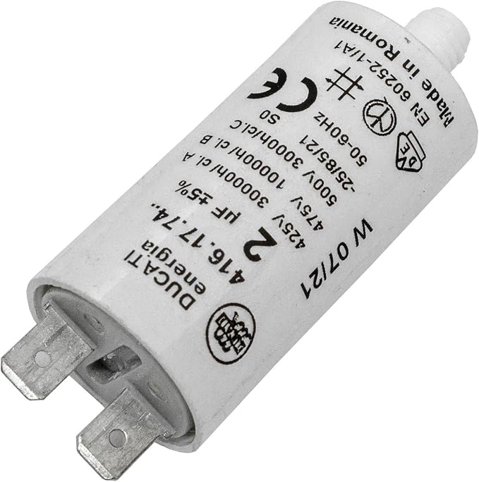 Condensateur De Démarrage Lumonic 15µF 450V Avec Prise 6,3x0,8mm - Boîtier Plastique 34x70mm - Parfait Pour Moteurs
