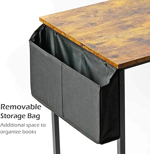 Miniatura 14 de Lufeiya Escritorio pequeño para espacios pequeños, escritorio de estudio de 32 pulgadas para dormitorio, mesa auxiliar simple y moderna para