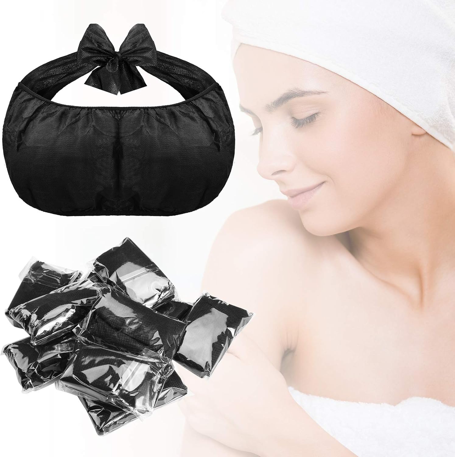 50 Pieces Disposable Bras for Spa Black Disposable Towel Bra Women's Sunless Spray Tanning Disposable Bras Top Underwear Brassieres Nonwoven - Image 2