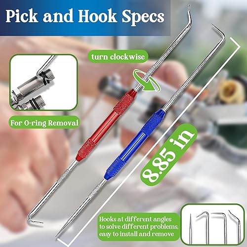 Miniatura 15 de Juego surtido de anillos tóricos de 32 tamaños, 1540 piezas, juego de goma de nitrilo métrico con 4 púas para lavadoras a presión de grifo