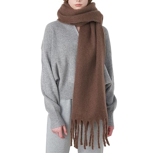 SUNDSGT Big Scarf Coloured Oversized Tassel Soft Fall Winter Thick