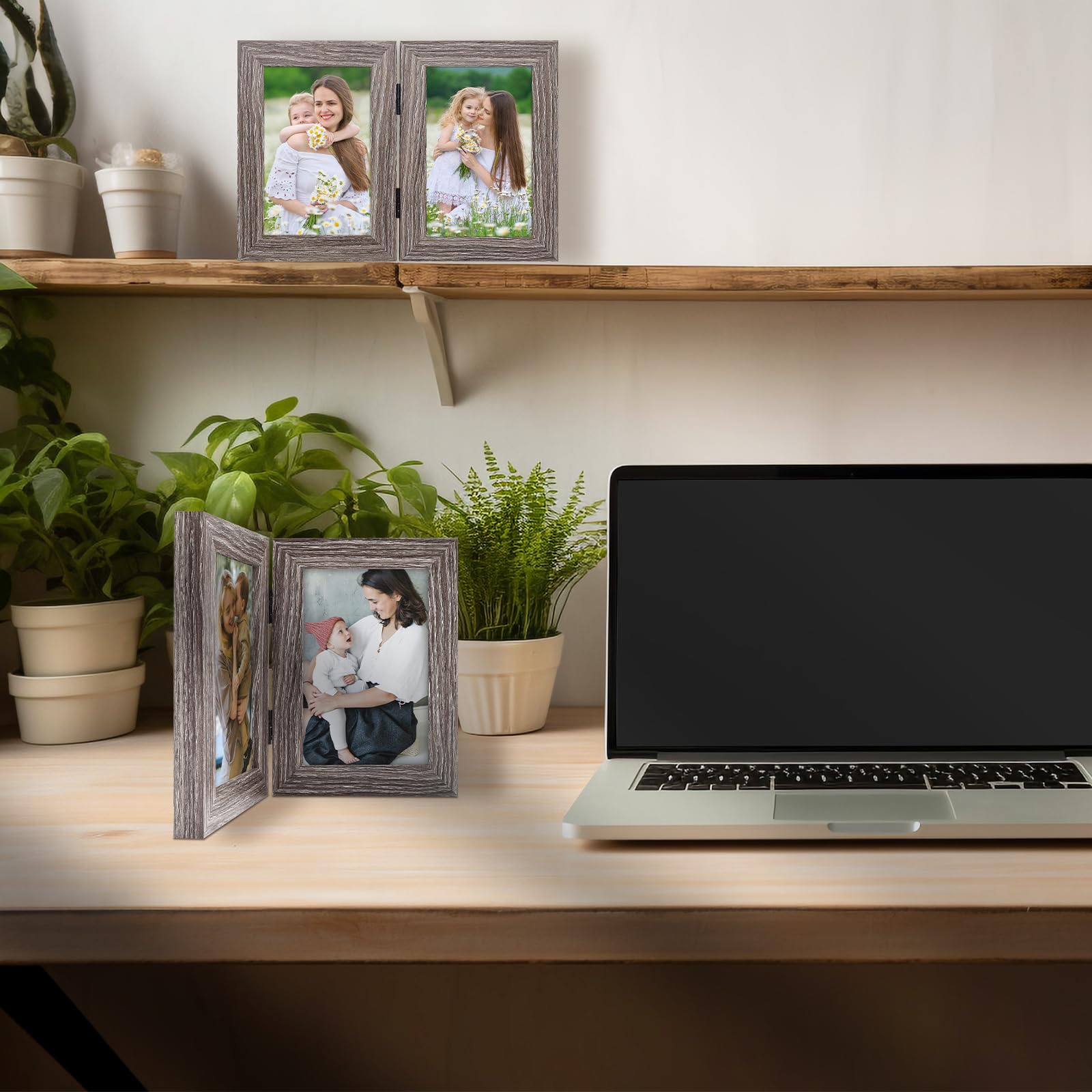   モダンフォトフレーム モダン フォトフレーム 6面 写真立て 壁掛け 家族 友人 孫