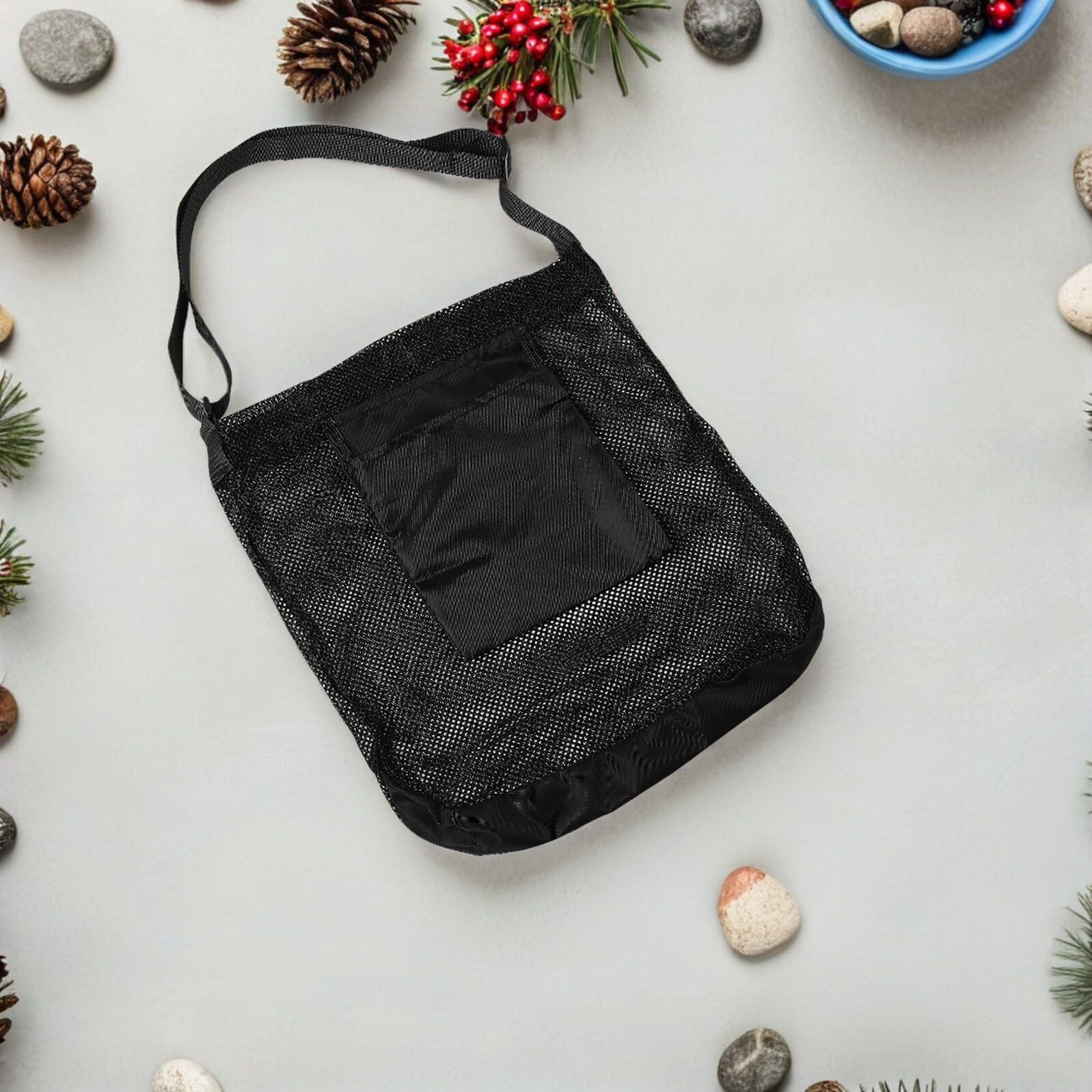 Bolsa Cruzada Para Recolección De Hongos Y Frutas 3 Unidades Para Jardín Manzanas Frutos Secos Hierbas Senderismo Malla Color Negro