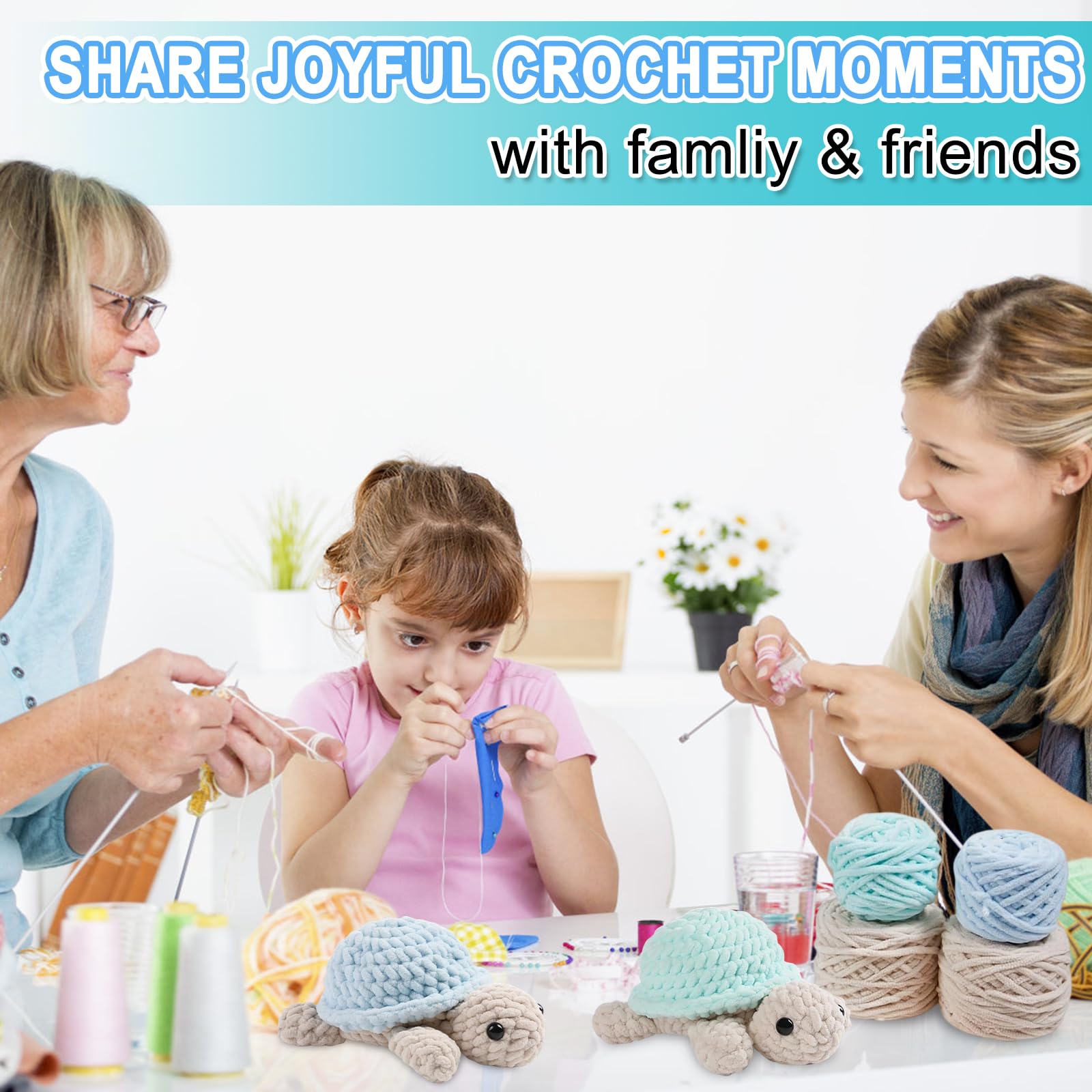 Häkeln für Anfänger Tiere Häkelset 2 Stück Crochet Set für Kinder Erwachsen,Tiere Häkeln Set Crochet Kit mit Video Anleitung Häkelnadel Garn DIY Häkel Zubehör Bastelset