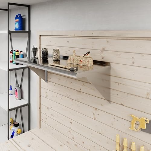 Miniatura 6 de AmGood Estantería de pared de acero inoxidable  Certificado NSF  Estantería metálica para electrodomésticos y equipos  Cocina, Restaurante, Garaje,