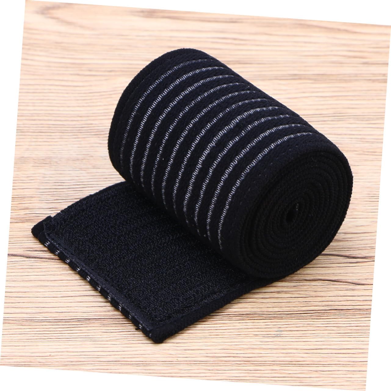 KOMBIUDA Elastic Winding Strap for Fitness Knee and Calf Support Wraps for Men and Women Breathable Compression Sleeve for Running and Outdoor Sports Black