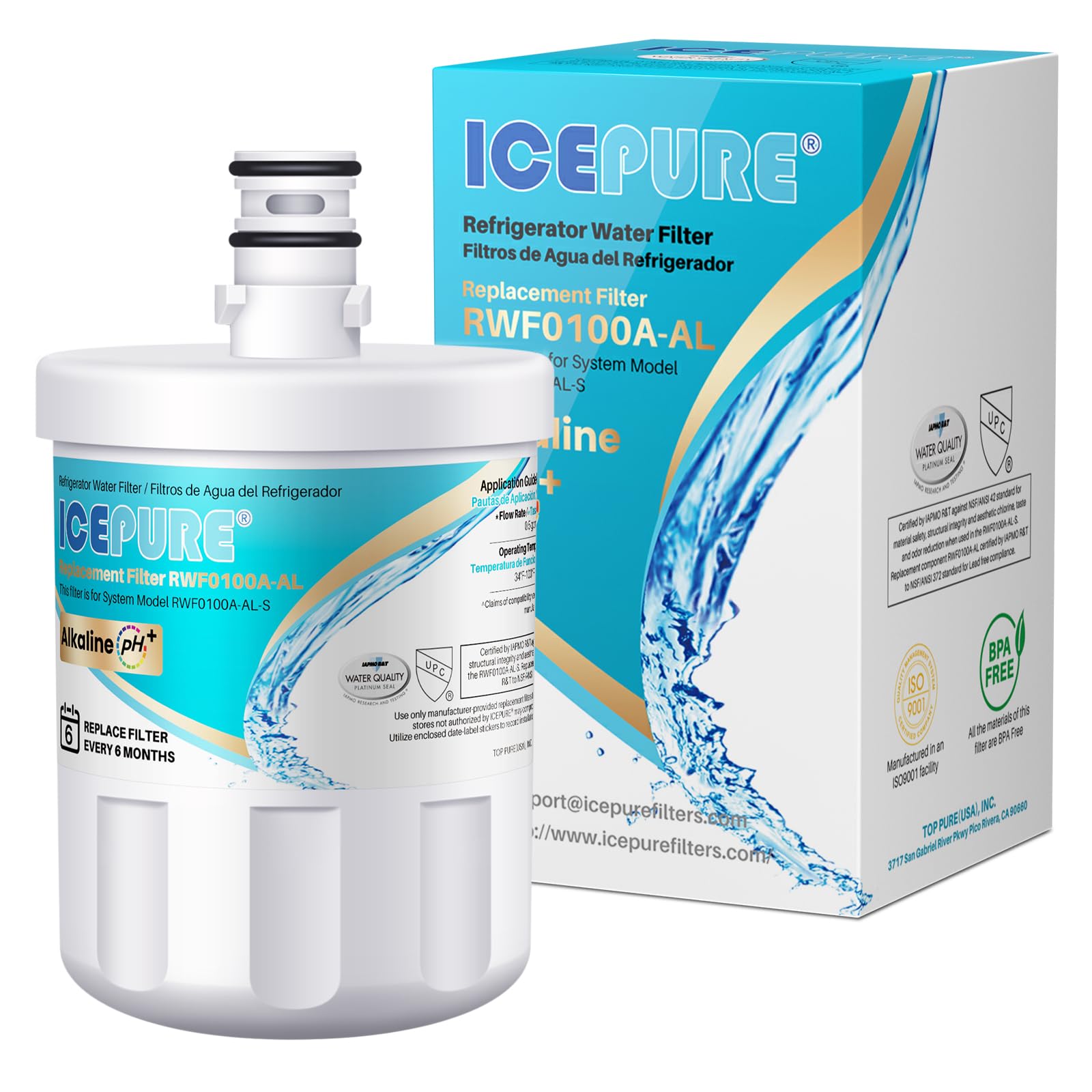 ICEPURE Alkaline 5231JA2002A Refrigerator Water Filter, 1 PACK