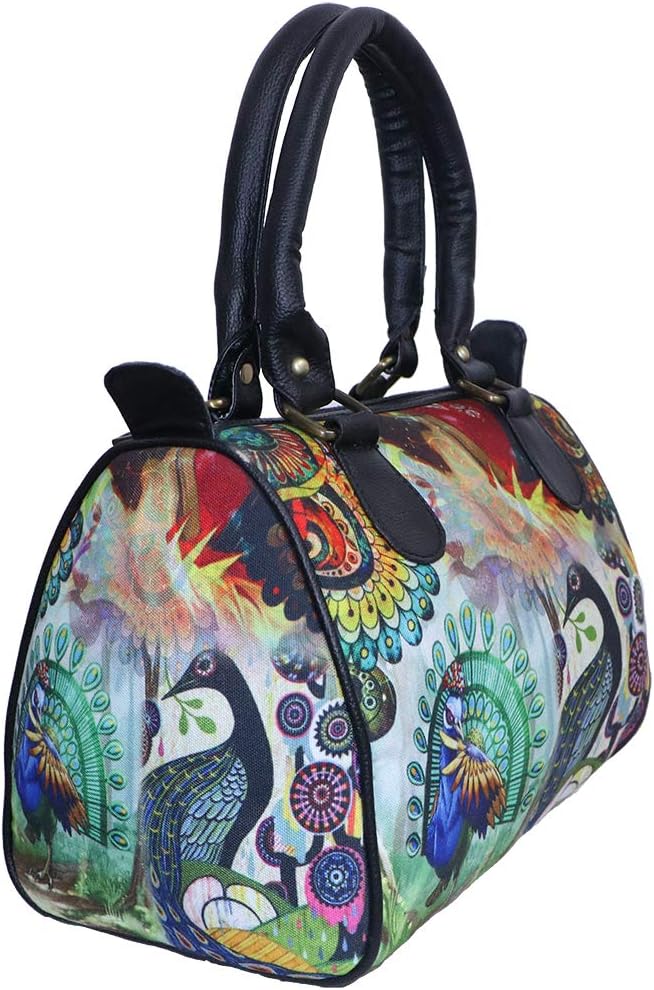 BANG PRICE Canvas Multipurpose Printed Designer Duffle Tote Speedy Handbag for Girl's, Women's (Multicolor)